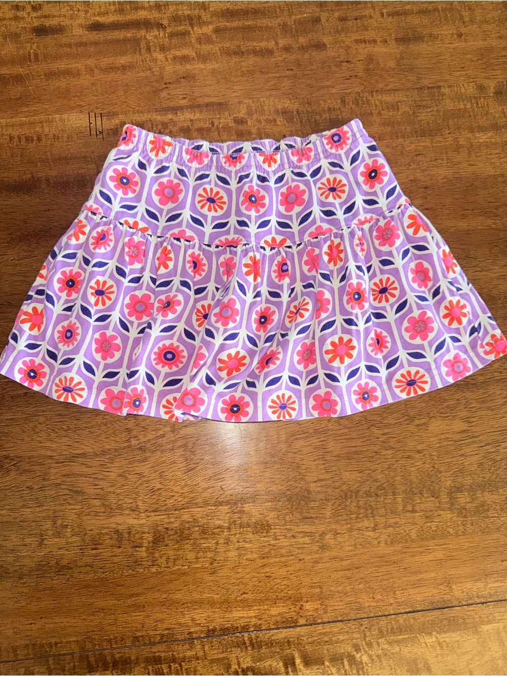 Hanna Andersson size 5 Purple Floral Tiered Skort with Pink Accents
